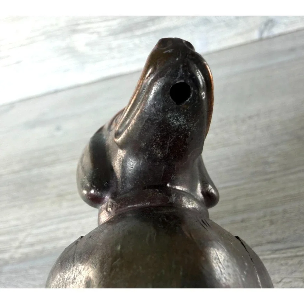 Vtg 1950's Cast Metal Dachshund Wiener Dog Ashtray Figurine Animal Japan 4.5